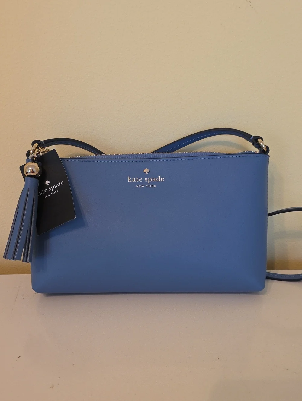 Kate Spade Ivy Street Amy Smooth Blue Leather Crossbody NWT